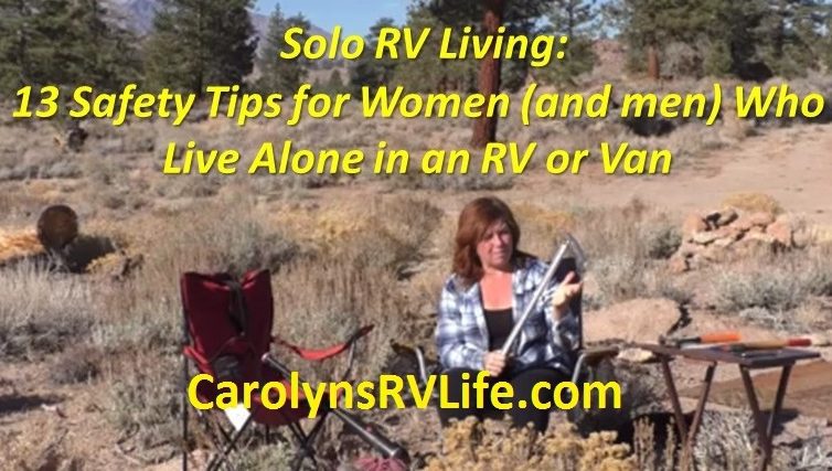 Solo RV Living Safety for Women and men