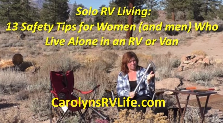 Solo RV Living Safety for Women and men